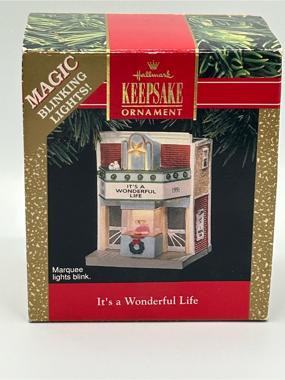 1991 It's a Wonderful Life (Magic) Hallmark Keepsake Ornament Blinking Light